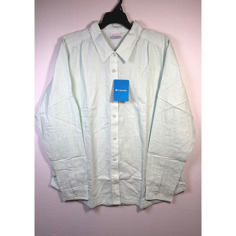 Columbia Camp Henry III Shirt Womens XL Mint Green New Long Sleeve AL9216-329 - Picture 1 of 6